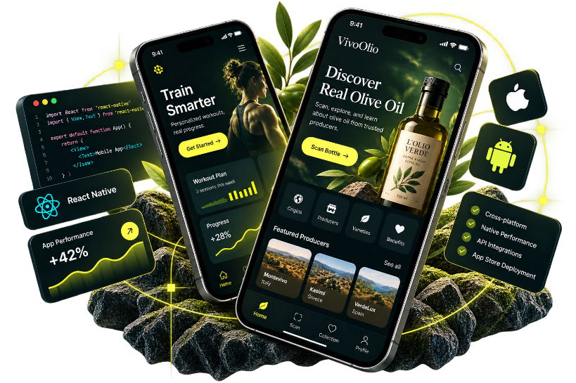 React Native mobile apps on iPhone with cross-platform development and store deployment